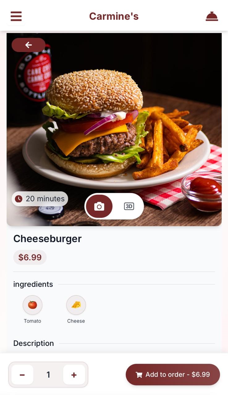 Interactive 3D Menu Experience